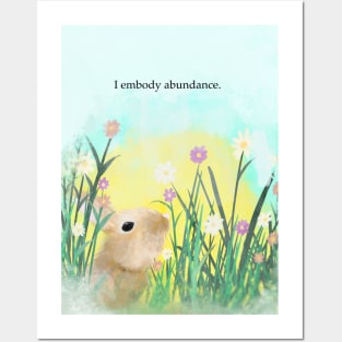 I embody abundance, bunnies, rabbits, motivation Posters and Art